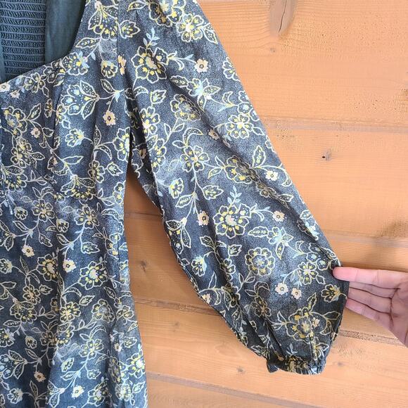 J. Crew Mini Dress Vintage Vines Sweetheart Cottage Garden 4 Boho Green Floral - Picture 5 of 9